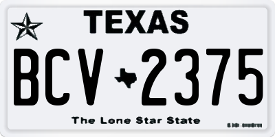 TX license plate BCV2375