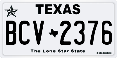 TX license plate BCV2376