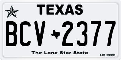 TX license plate BCV2377