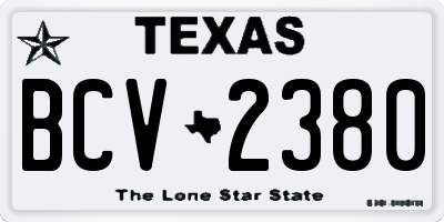 TX license plate BCV2380