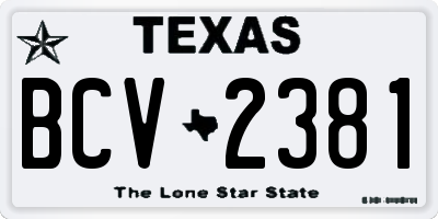 TX license plate BCV2381