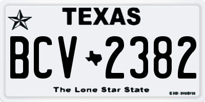 TX license plate BCV2382