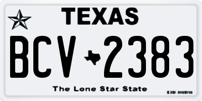 TX license plate BCV2383