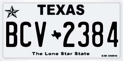 TX license plate BCV2384