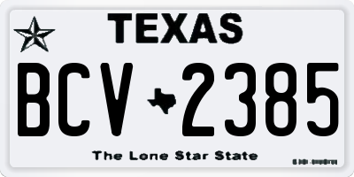 TX license plate BCV2385