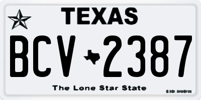 TX license plate BCV2387