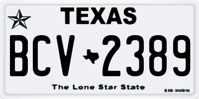 TX license plate BCV2389
