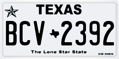TX license plate BCV2392