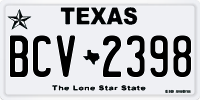 TX license plate BCV2398