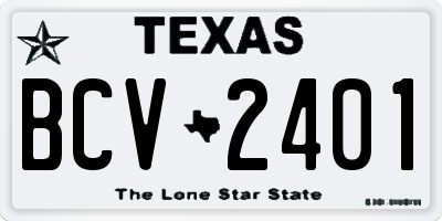 TX license plate BCV2401