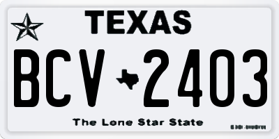 TX license plate BCV2403