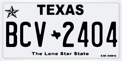 TX license plate BCV2404
