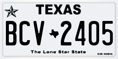 TX license plate BCV2405