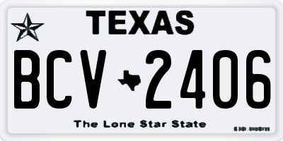 TX license plate BCV2406