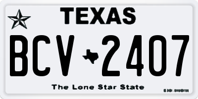 TX license plate BCV2407