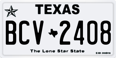 TX license plate BCV2408