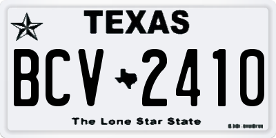 TX license plate BCV2410