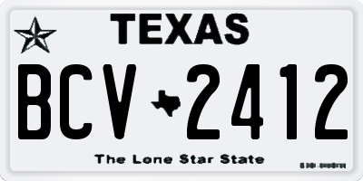 TX license plate BCV2412