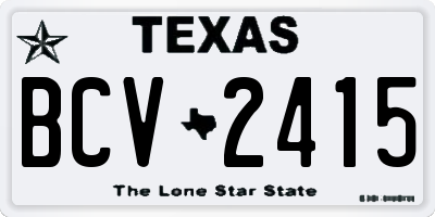 TX license plate BCV2415