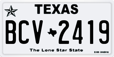 TX license plate BCV2419