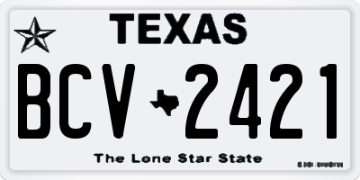 TX license plate BCV2421