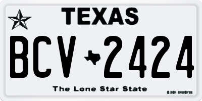 TX license plate BCV2424