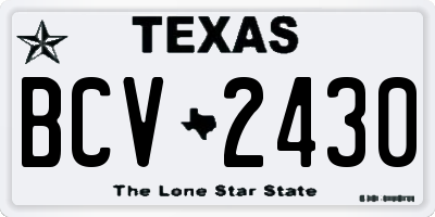 TX license plate BCV2430