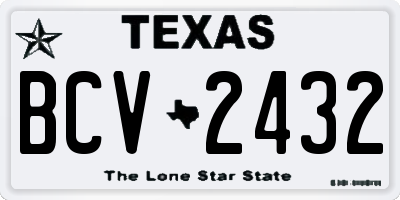 TX license plate BCV2432