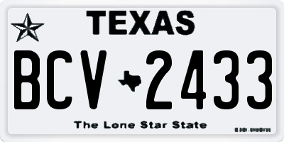 TX license plate BCV2433