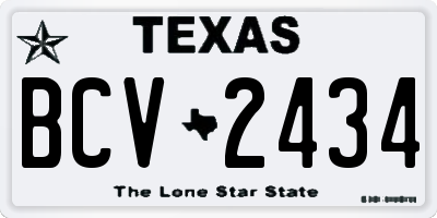 TX license plate BCV2434