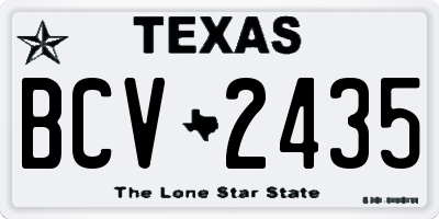TX license plate BCV2435