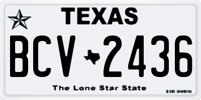 TX license plate BCV2436