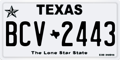 TX license plate BCV2443