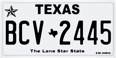 TX license plate BCV2445