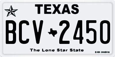 TX license plate BCV2450