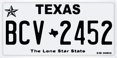 TX license plate BCV2452