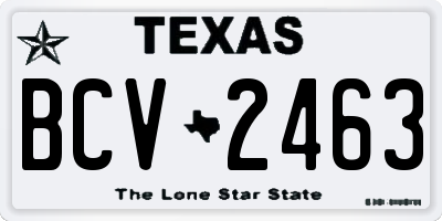 TX license plate BCV2463
