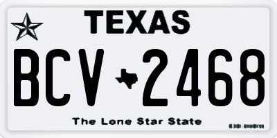 TX license plate BCV2468