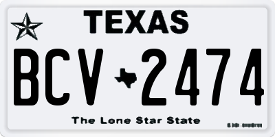 TX license plate BCV2474