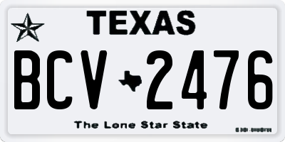 TX license plate BCV2476