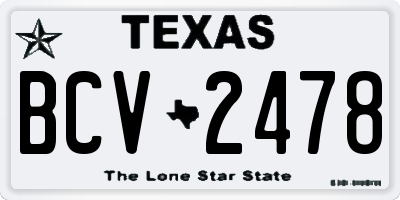 TX license plate BCV2478