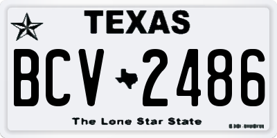 TX license plate BCV2486