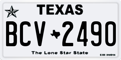 TX license plate BCV2490