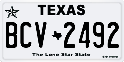 TX license plate BCV2492