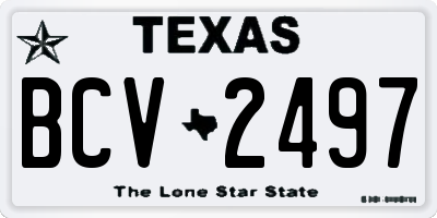 TX license plate BCV2497