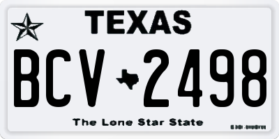 TX license plate BCV2498