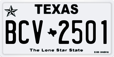 TX license plate BCV2501