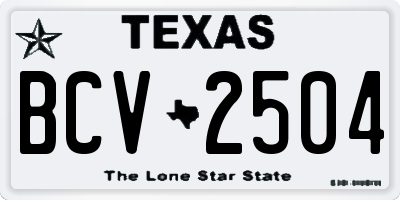 TX license plate BCV2504