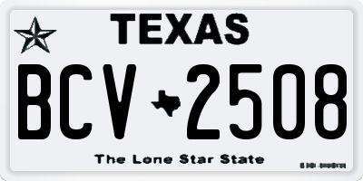 TX license plate BCV2508