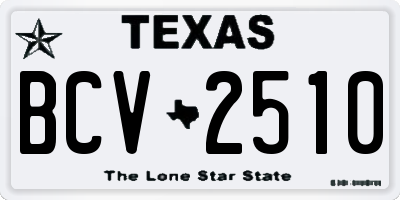 TX license plate BCV2510